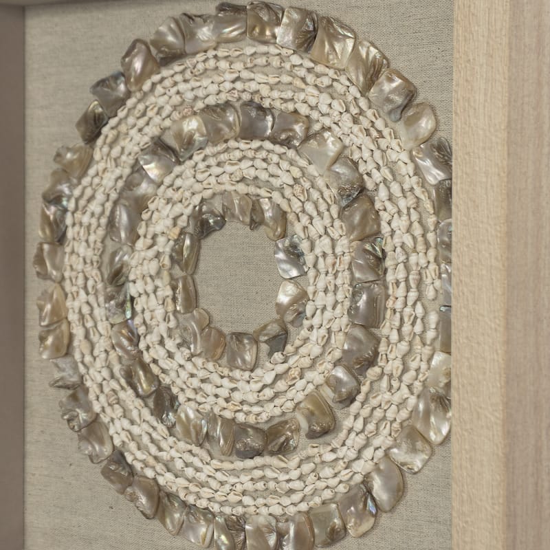 HUJI Sea Shell Rings Shadow Box Wall Decor 2 Piece Set