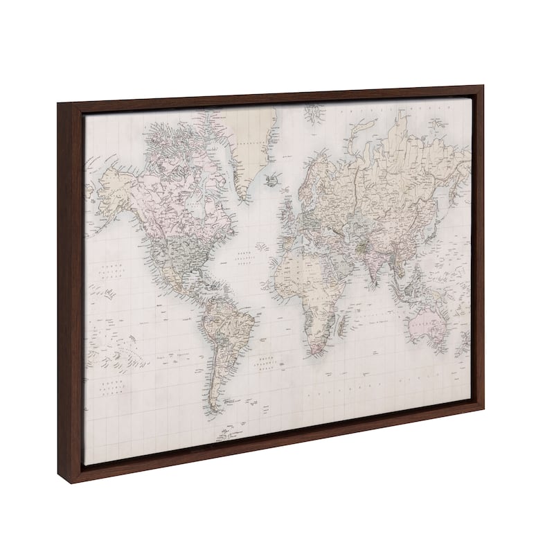 Kate and Laurel Sylvie World Map Canvas by The Creative Bunch Studio