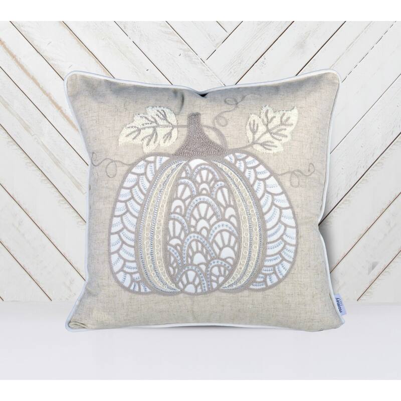 Lace Embroidered Pumpkin Throw Pillow