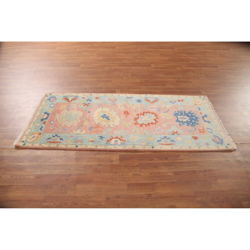 Oushak Accent Rug Hand-Knotted Wool Carpet - 2'7" x 5'10"