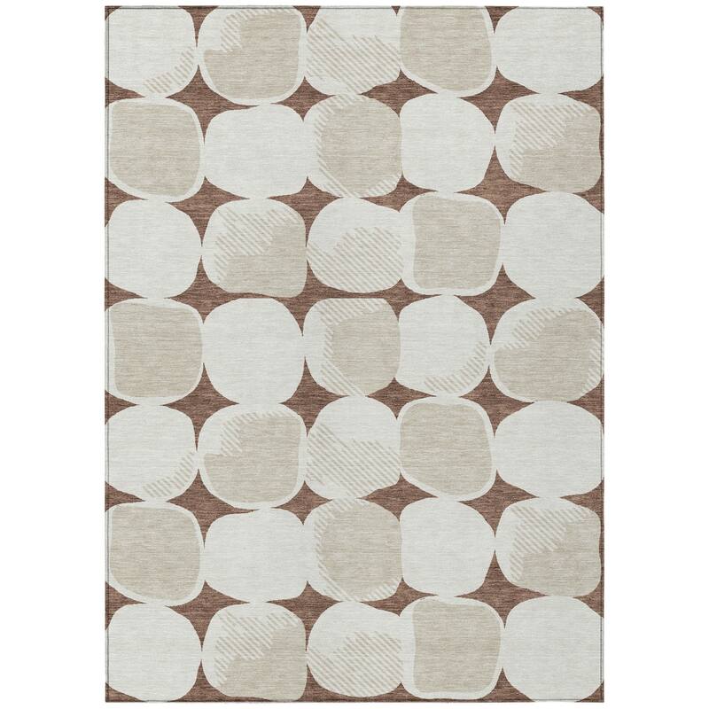 HomeRoots Abstract Transitional Rectangle Outdoor Rug