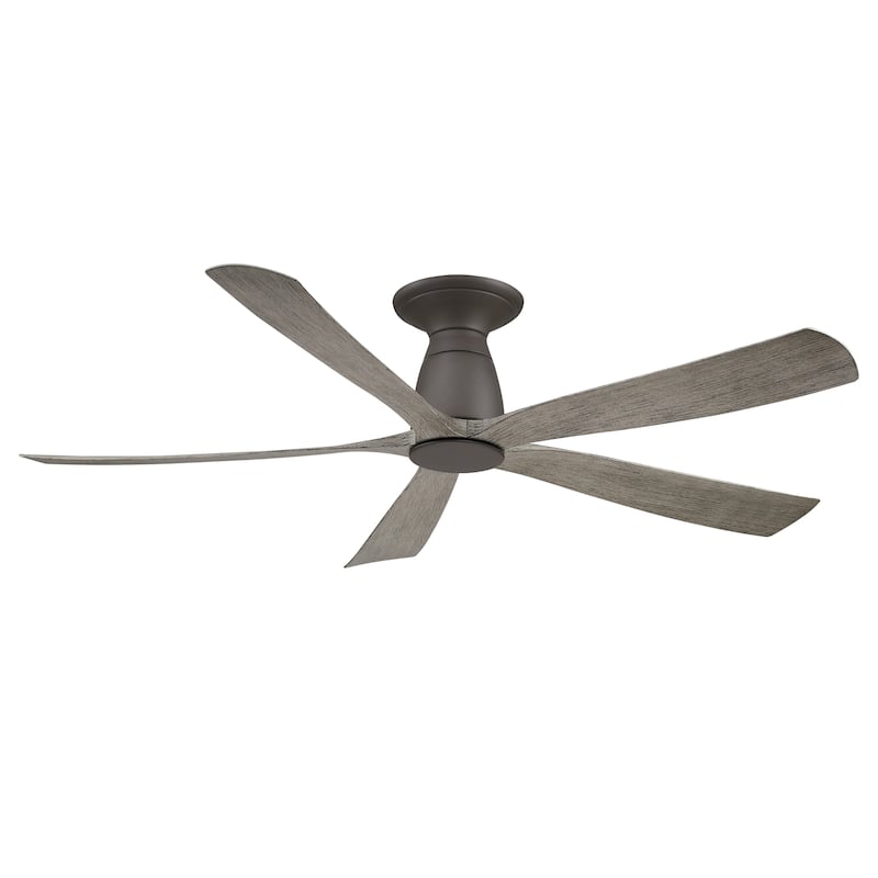Kute5 52 inch Indoor/Outdoor Ceiling Fan with Weathered Wood Blades - Matte Greige