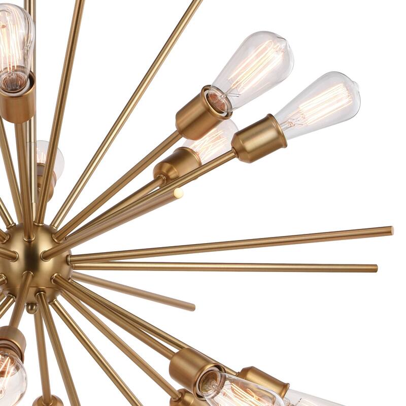 Sputnik Chandelier 16 Light Brass Pendant Light Mid Century Modern Ceiling Light 36 Inch