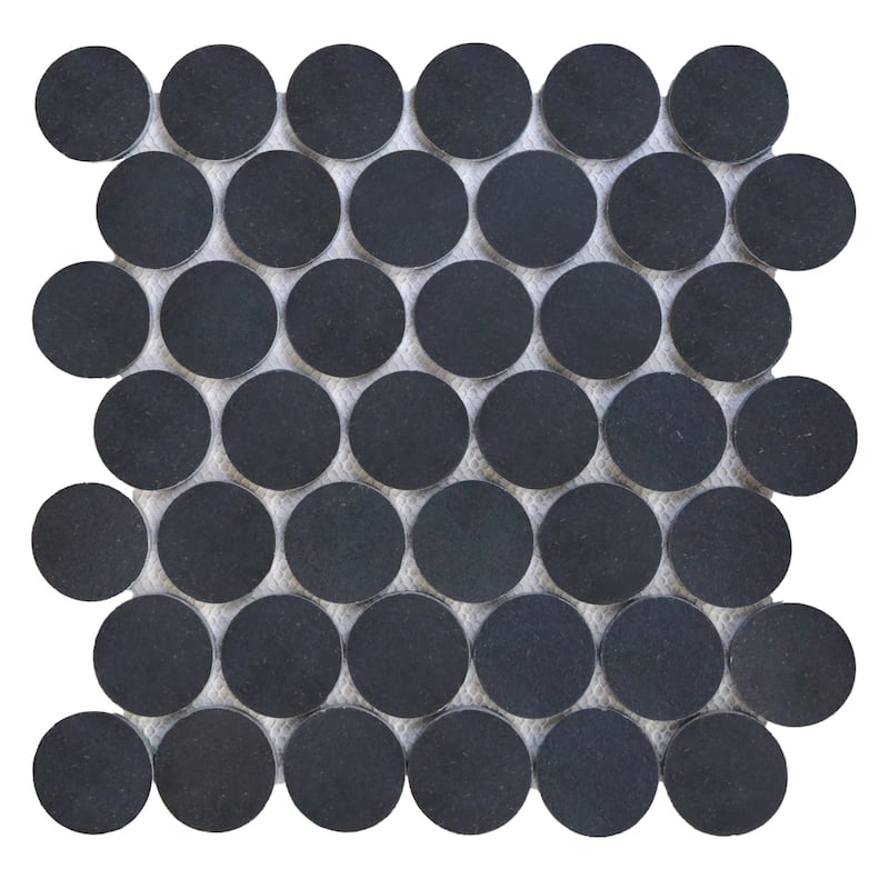 Basalt 1 7/8" Round Natural Stone Mosaic Wall And Floor Tile