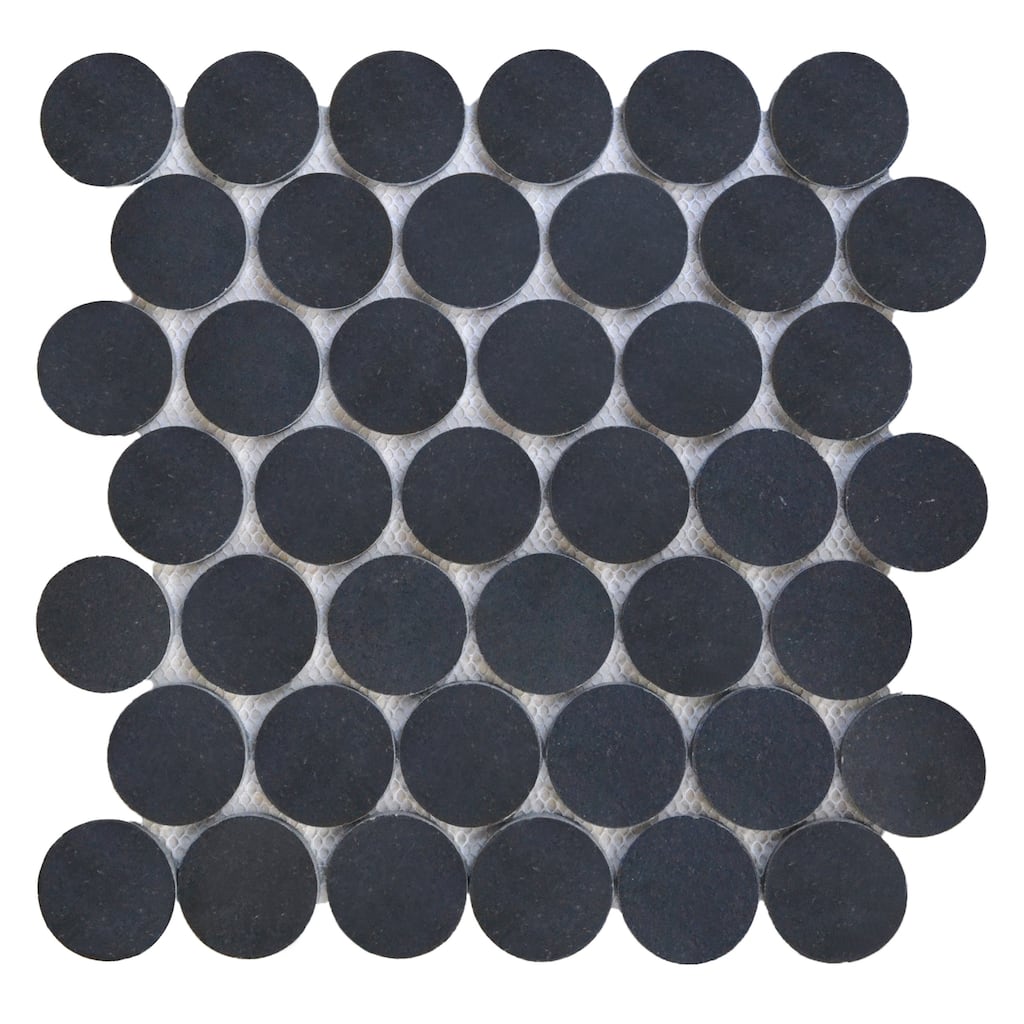 Basalt 1 7/8" Round Natural Stone Mosaic Wall And Floor Tile