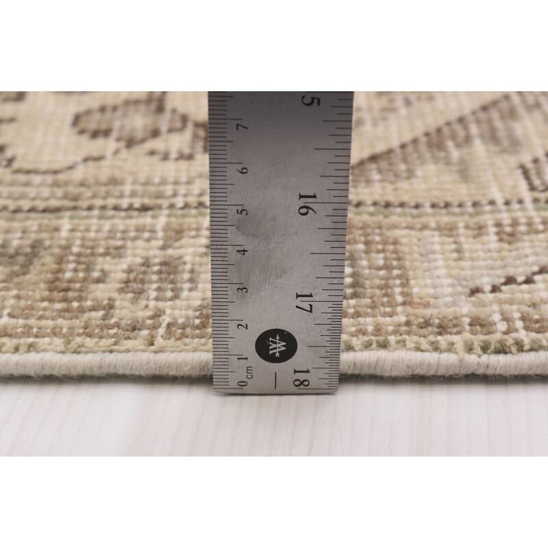 ECARPETGALLERY Hand-knotted Antalya Vintage Beige Wool Rug - 6'2 x 9'5