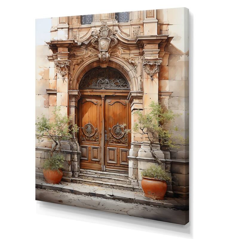 Designart "France Lyon Old Town Door III" France Wall Art Living Room