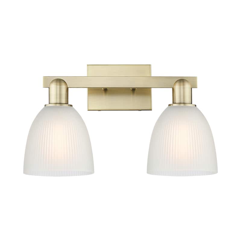 Innovations Lighting 716-2W-11-17 Castile Vanity Castile 2 Light 17" - Antique Brass / White
