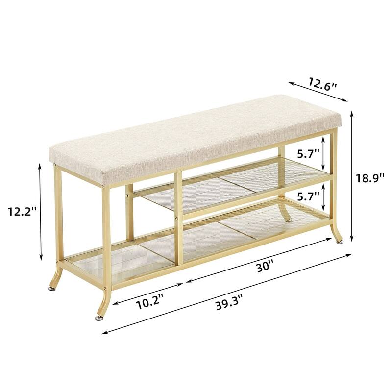Shoe Bench, Small, Gold