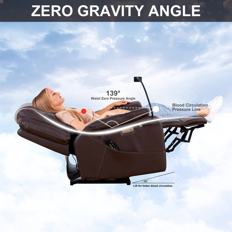 Power Recliner Chair with Zero‑Gravity, Massage, Heat & USB