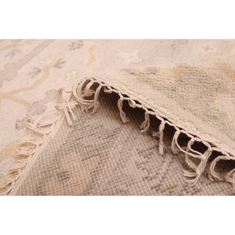 ECARPETGALLERY Hand-knotted Royal Oushak Light Grey Wool Rug - 9'1 x 8'9