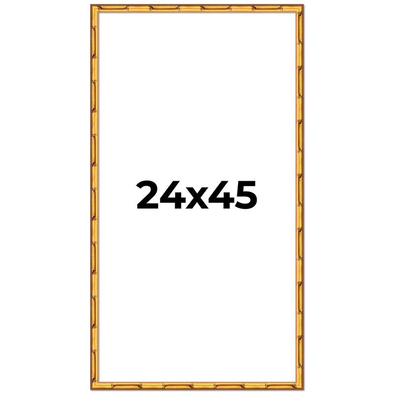 24x45 Frame Gold Bamboo Picture Frame Modern Photo Frame Includes UV Acrylic Shatter Guard Front Acid Free Foam Backing Board