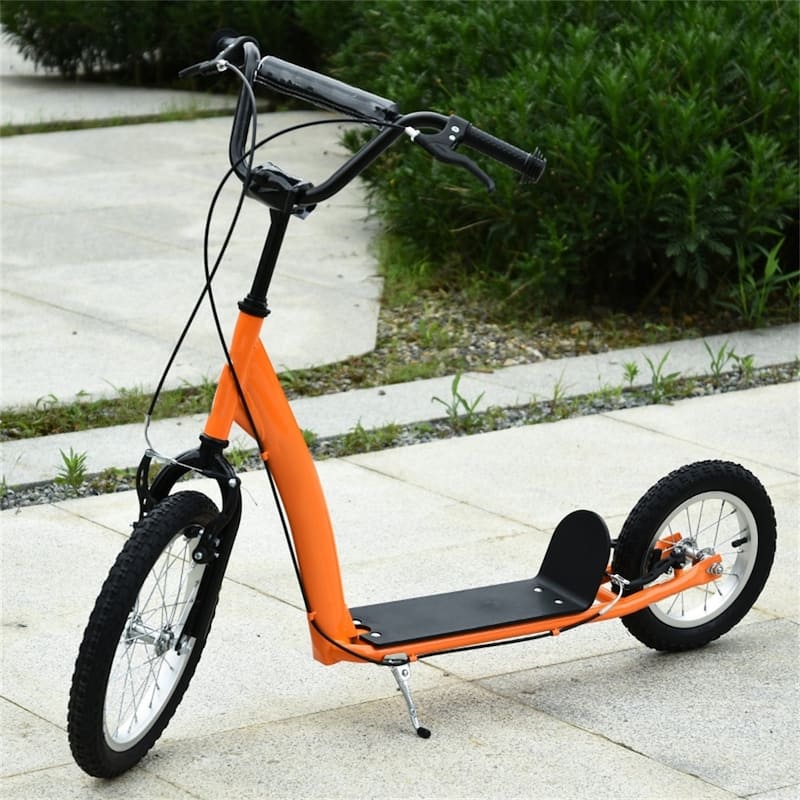 Adjustable Height Balance Training Scooter with Soft Grip Handlebar and Sturdy Rubber Wheels for Kids