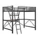 preview thumbnail 5 of 20, Sturdy Full Size Metal Loft Bed with Integrated Desk and Shelf - Enhanced Functionality and Space Efficiency