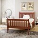 preview thumbnail 1 of 11, Sleek Walnut Platform Bed with Space-Saving Design and Ample Storage - Sturdy Wooden Slat Support - Twin Size, Walnut Walnut - Twin