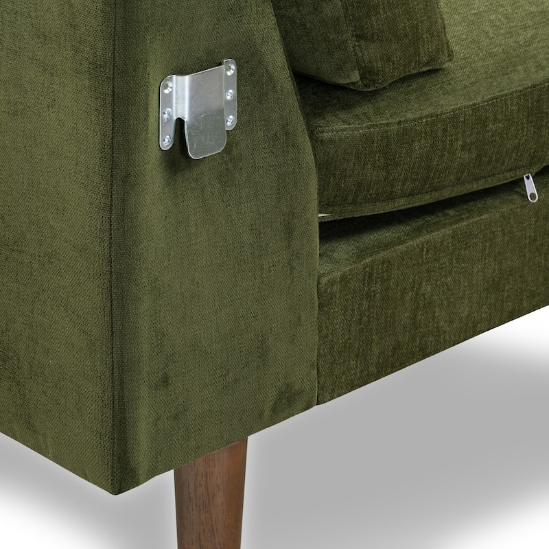 Poly and Bark Napa Fabric Left Sectional Sofa