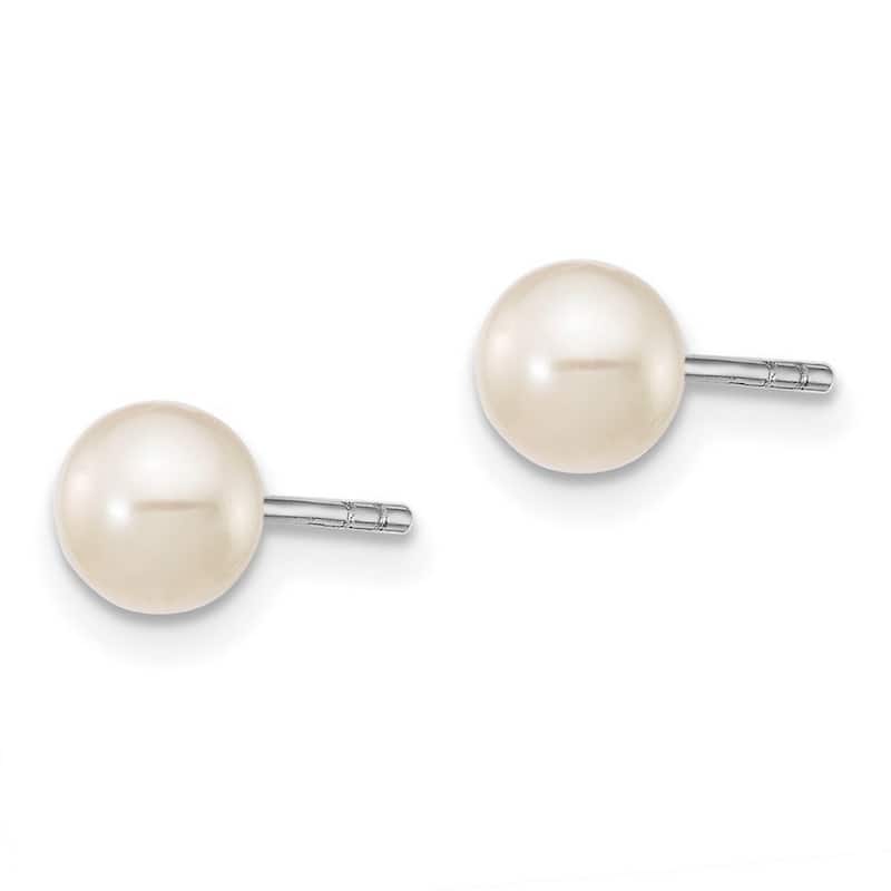Curata 925 Sterling Silver 4-5mm Freshwater Cultured Pearl Neck Bracelet Earrings set