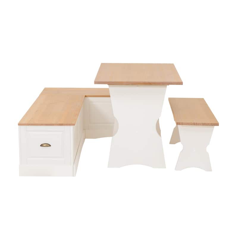 Ame Walnut Backless Nook Table Set