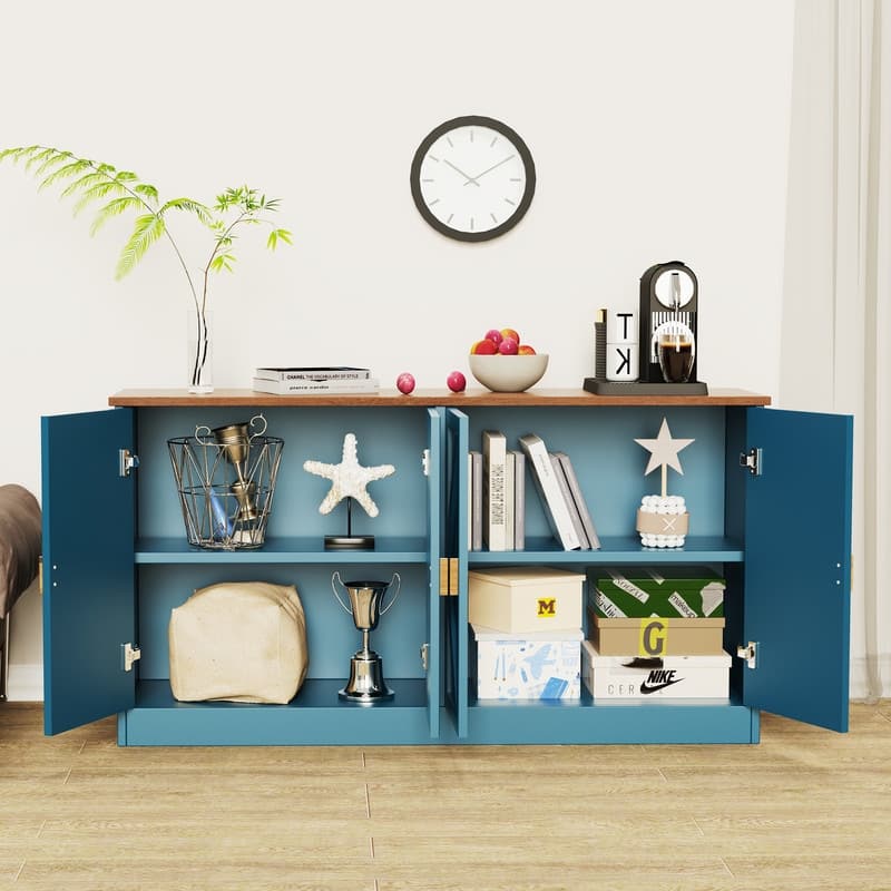 Modern Storage Cabinet Buffet with Line Design