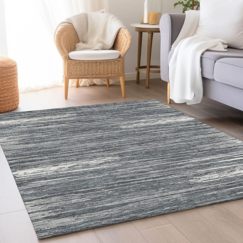 Premium Washable Super Soft Ombre Stripes Mayfield Rug - Gray - 5' x 7'6"