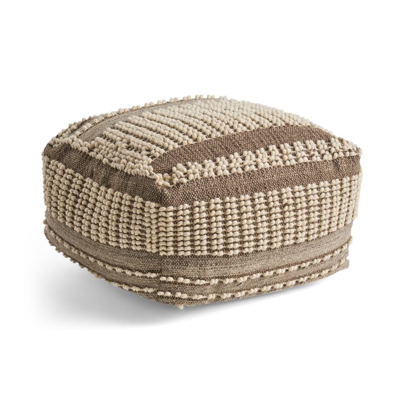 Morro Bay Hcrafted Water resistant Pouf,Comfortable choice, multiple functions, classic design, and cozy corners Red Multi