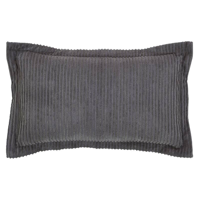 Better Trends Jullian Bold Stripes Design 100% Cotton Tufted Shams Machine Washable Tumble Dry - Gray - King Sham