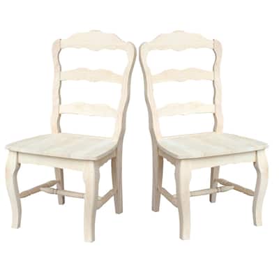 International Concepts Solid Wood Versailles Side Chairs - Set of 2