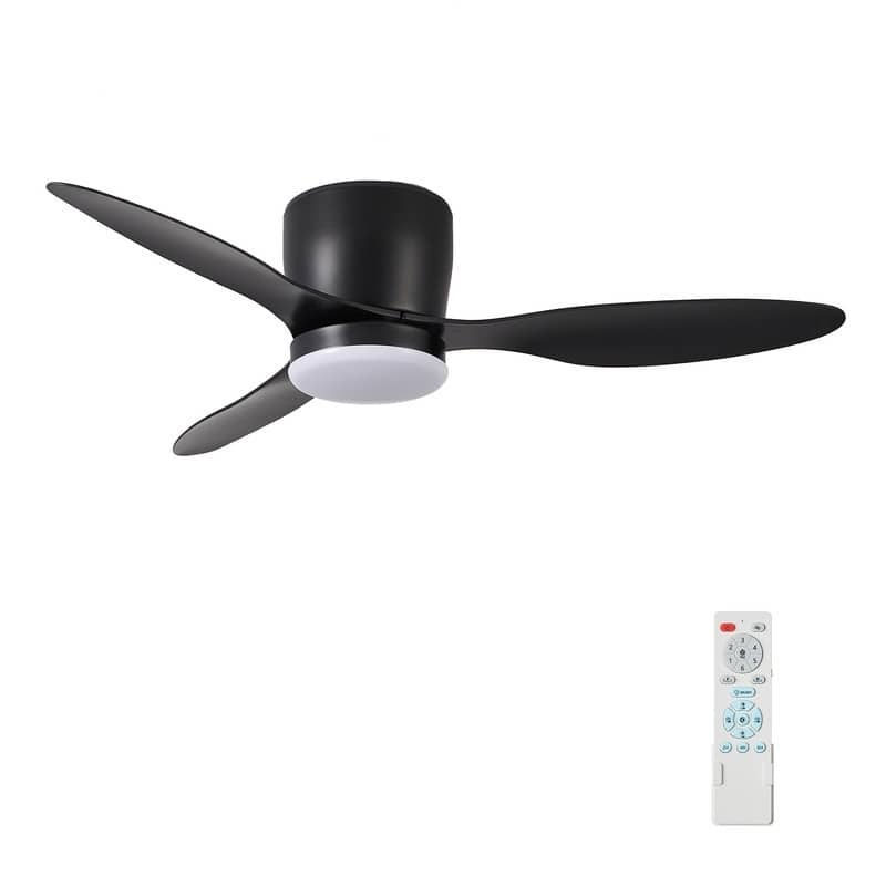 42 in. Black Walnut Modern Ceiling Fan with LED Light and Remote