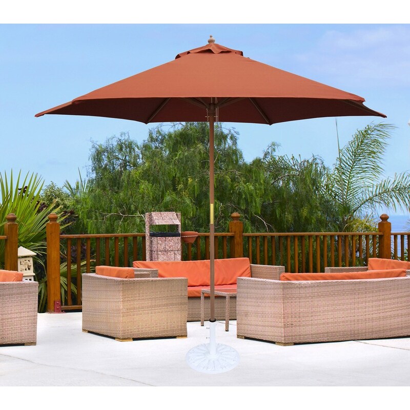 Shop Black Friday Deals On Tropishade 9 Wood Market Umbrella With Rust Cover Overstock 6534768