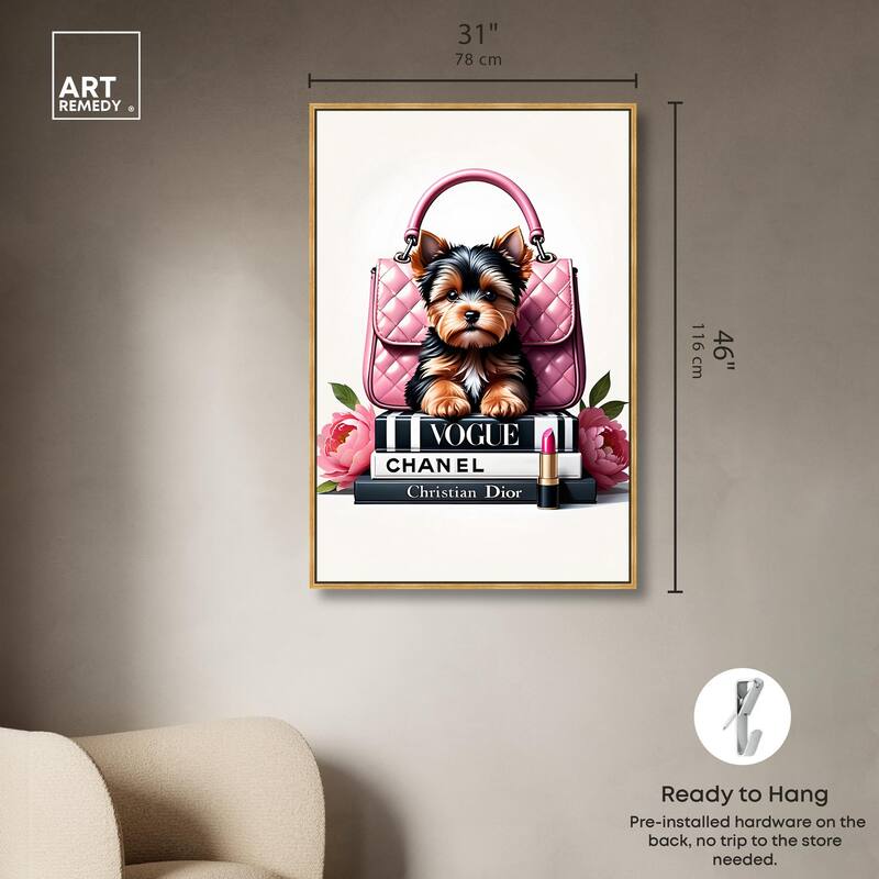 Fashionable Yorkie Canvas by Art Remedy