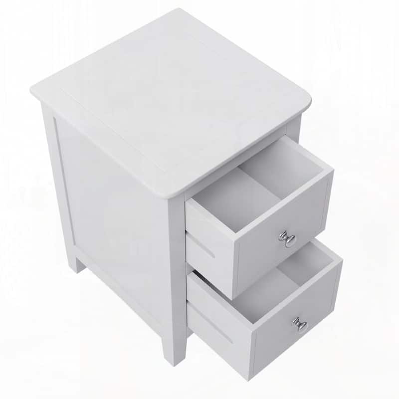 White Nightstand Set of 2