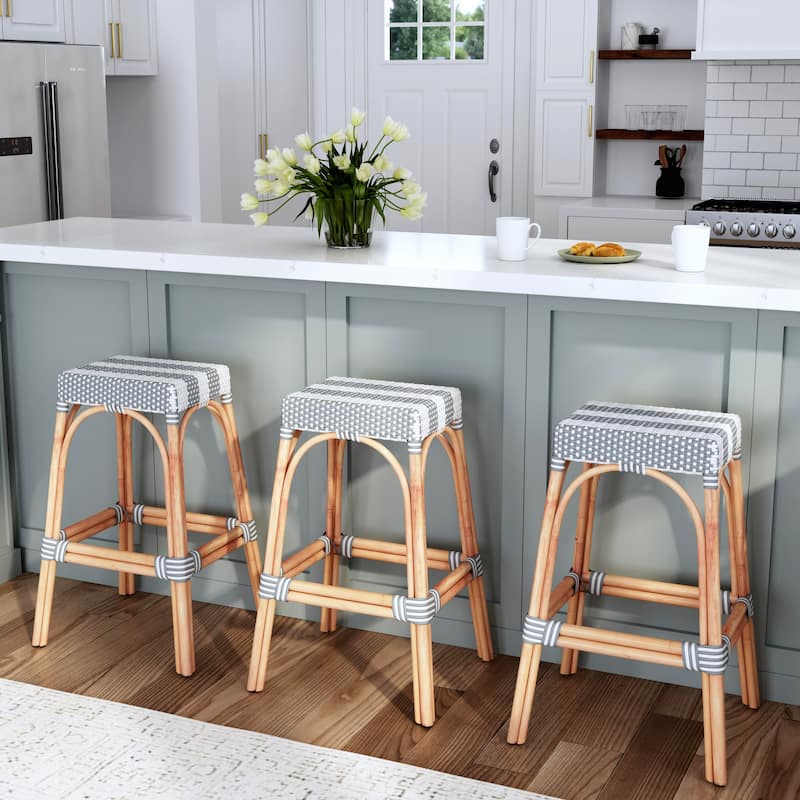Robias Rectangular Rattan 30" Bar Stool