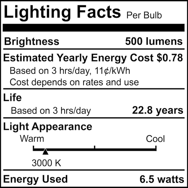 Bulbrite Pack of (4) 6.5 Watt Dimmable Flood MR16 Bi-Pin (GU5.3) LED Light Bulb - 3000K (Soft White Light), 500 Lumens