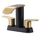 preview thumbnail 13 of 41, WOWOW 4 in. Centerset Double Handle Waterfall Bathroom Sink Faucet Gold and Black