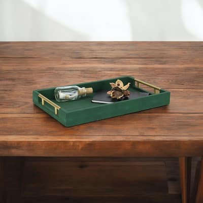 Lusan Faux Shagreen Tray with Handles