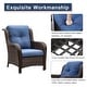 preview thumbnail 49 of 89, Outdoor Wicker High Back Club Chair with Cushions (Set of 2)
