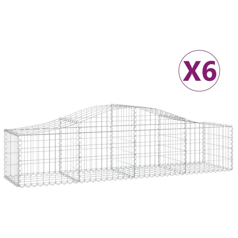 vidaXL Gabion Basket Arched Gabion Basket Planter for Flower Galvanized Iron - 78.7 x 78.7 x 23.6 inch