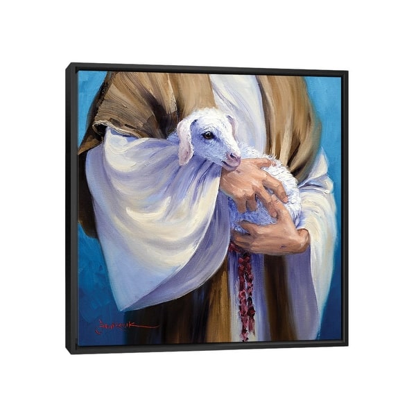 slide 2 of 18, iCanvas "Safe In The Arms Of Jesus" by Mikki Senkarik Framed Canvas Print Black - 18x18