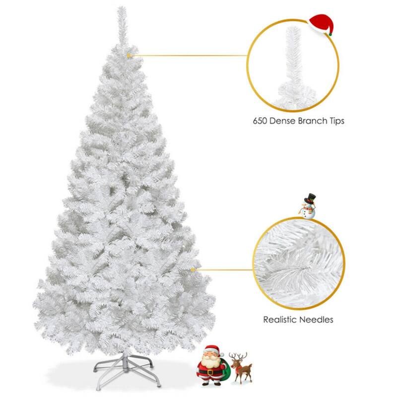 Clihome 5-8 ft White Artificial PVC Christmas Tree