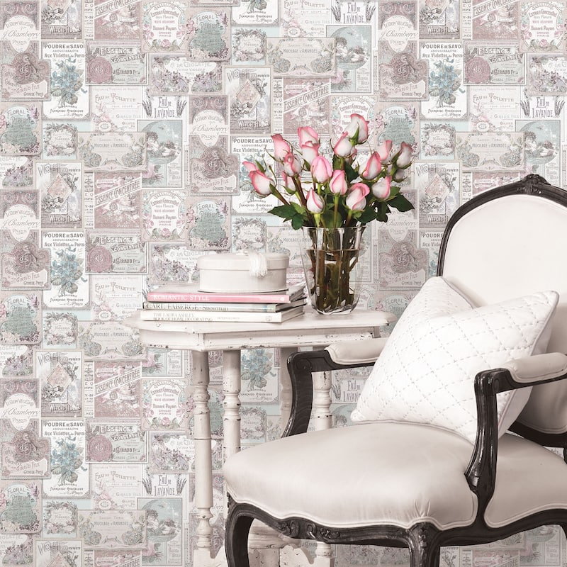 Galerie Wallcoverings Nostalgie Collection Perfume Labels Non-woven Matte Wallpaper Roll