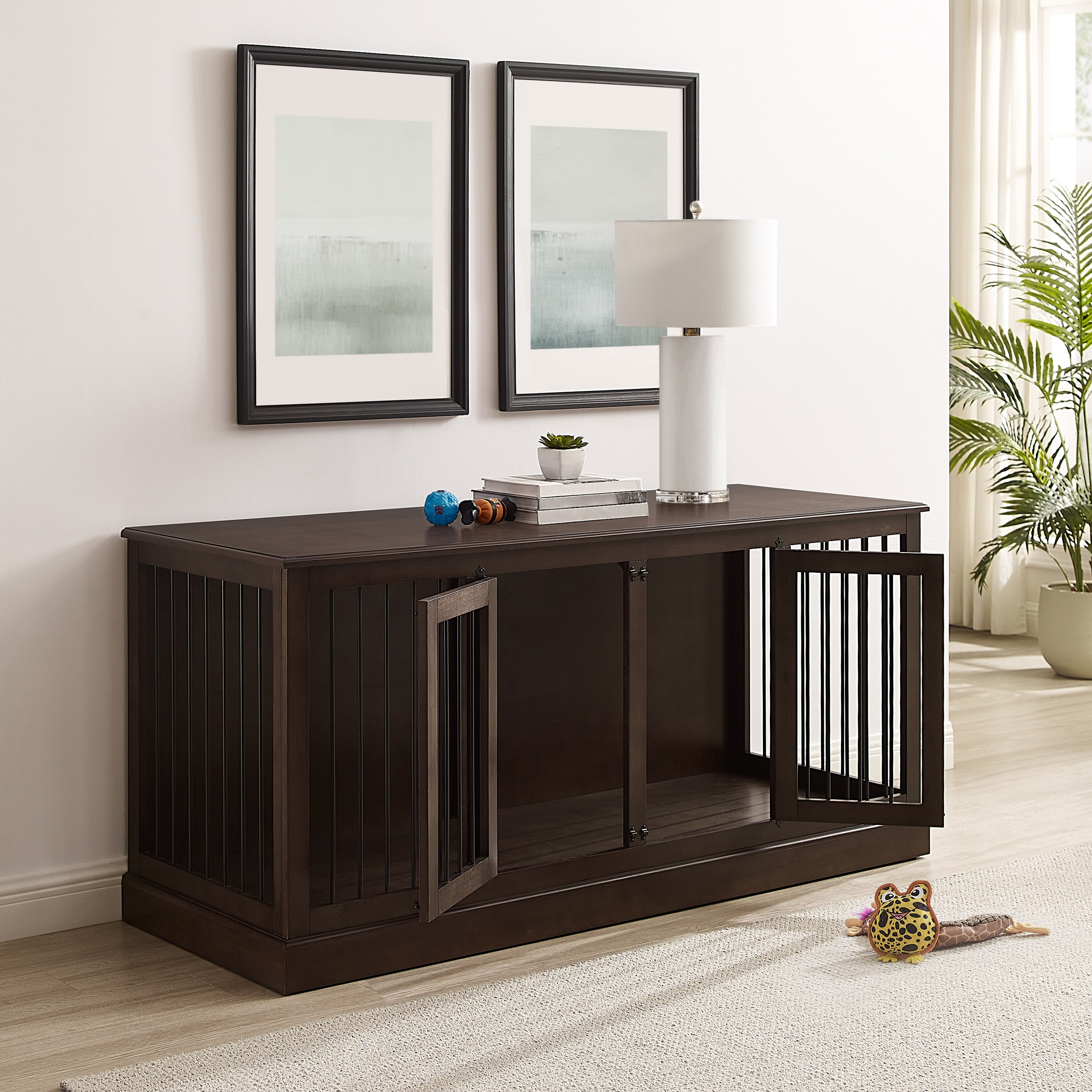 Credenza shop pet crate
