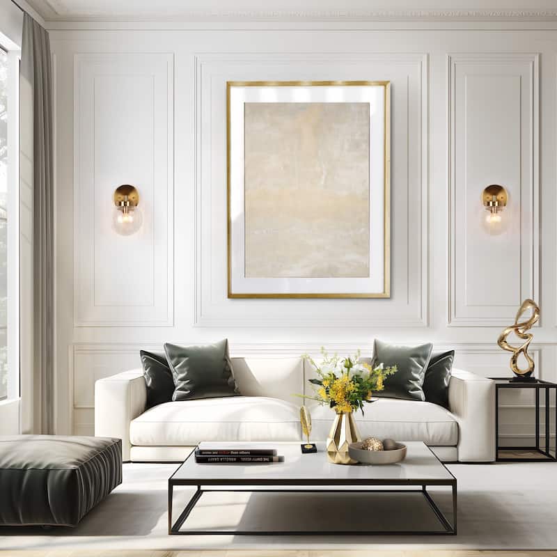Bola Modern Gold 1-Light Globe Glass Wall Sconce Bathroom Vanity Light - W5.1"xD7.5"xH8.7"