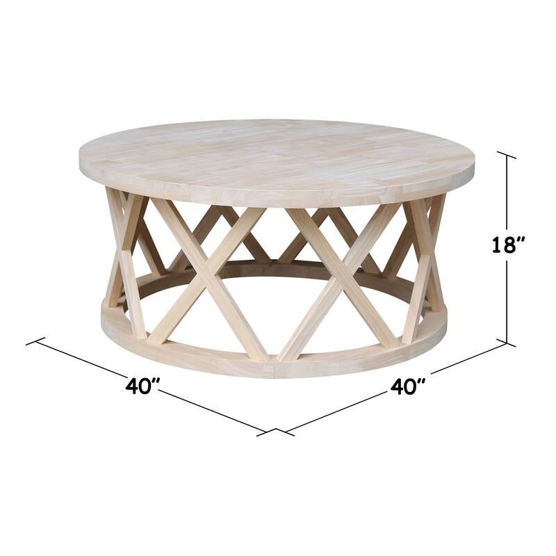 Round Ceylon Coffee Table - 40 in. W x 40 in. D x 18 in. H