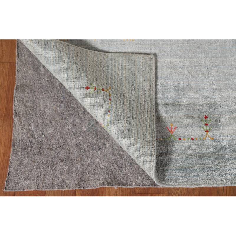 Indian Gabbeh Area Rug Handmade Wool Carpet - 8'1"x 9'9"