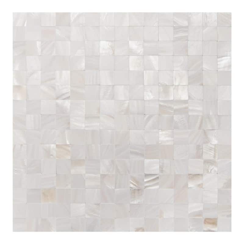Art3d 12"x12" Mother of Pearl Tile Square White Seamless - peel&stick-1pc