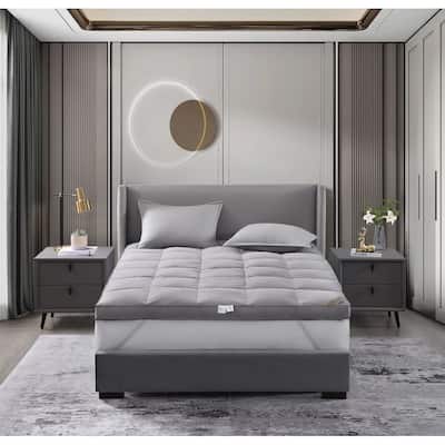 Hotel Laundry® 4 inch Charcoal Infused Natural Down Top Mattress Topper - Grey