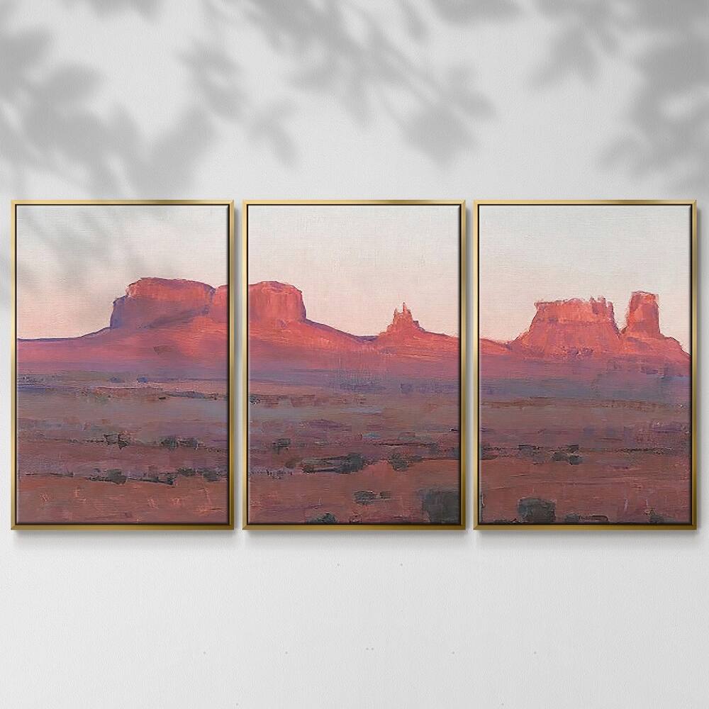 Red Rocks at Dusk II - Multi Piece Framed Canvas