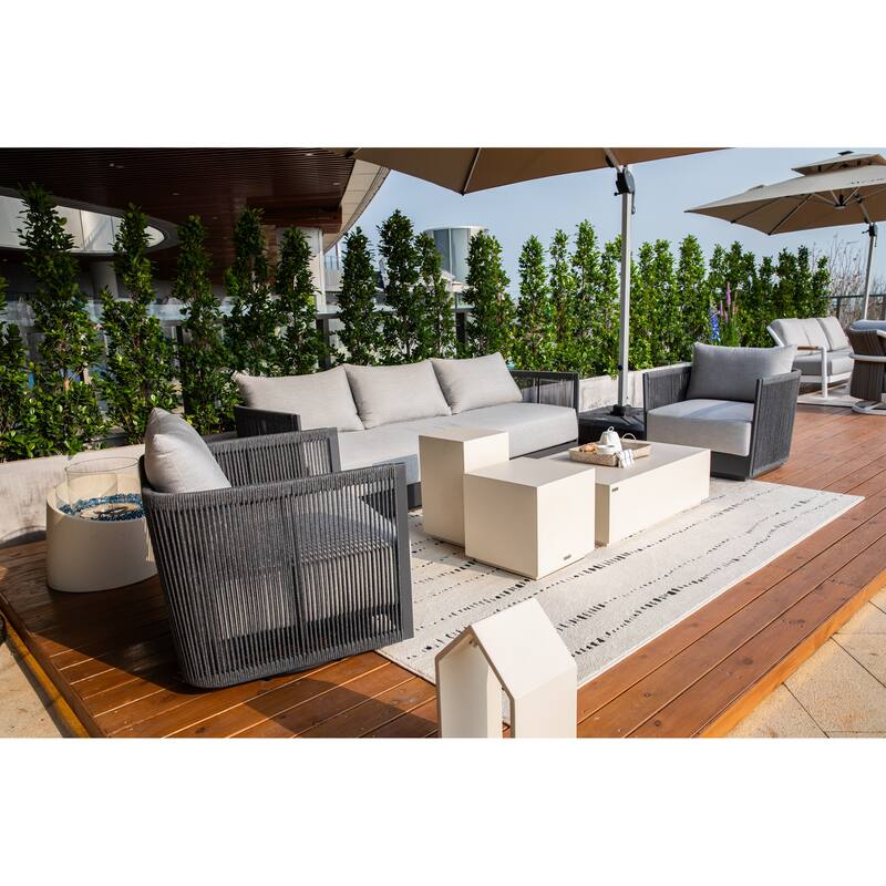 Elementi Capri Outdoor Aluminum Lounge Chair with Sunbrella® Cushions