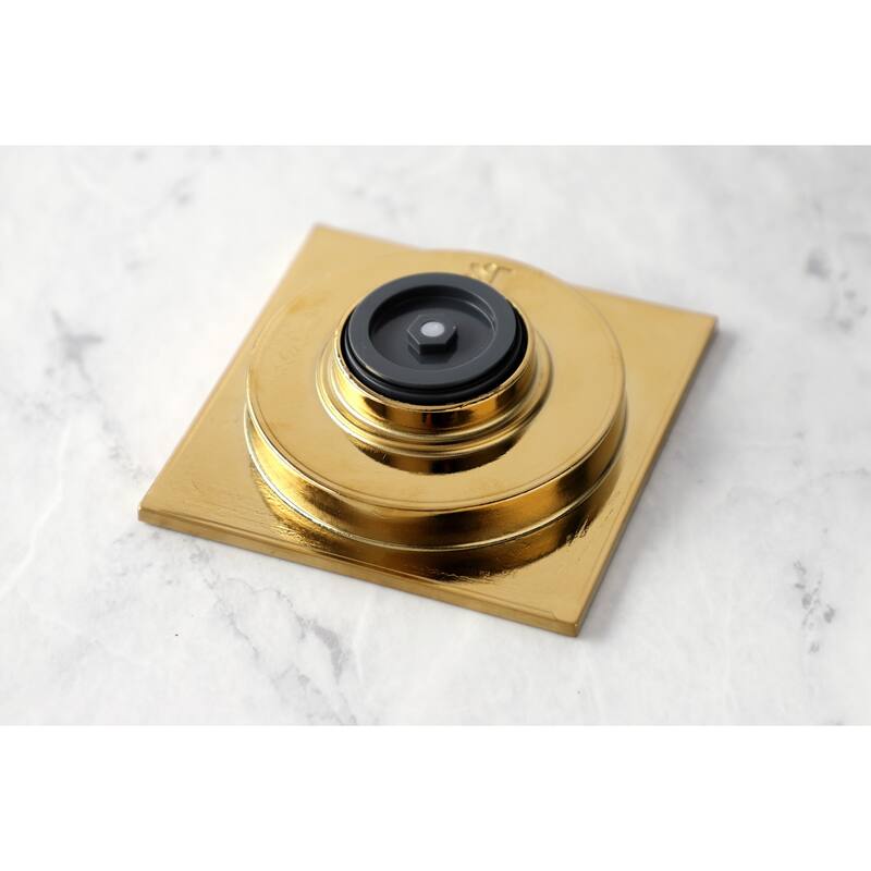 Kingston Brass Watercourse Floral 4" Square Grid Shower Drain