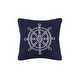 preview thumbnail 1 of 6, 10" x 10" Ship Wheel Knitted Throw Pillow - Blue